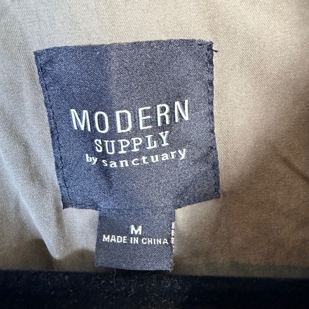 Modern Supply Sanctuary Women's M Olive Green Quilted Corduroy Trim Barn Jacket - Picture 2 of 5